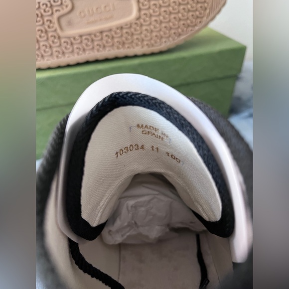 BRAND NEW Gucci GG Maxi Canvas High Top Sneaker Beige Ebony Men Size 11 US 11.5 - Picture 6 of 8